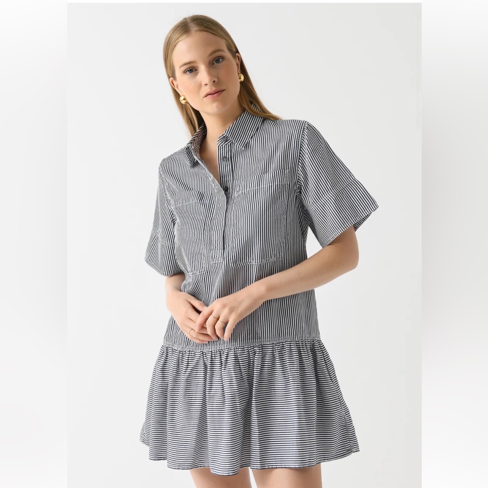 Simkhai Cris Striped Short Sleeve Dress M